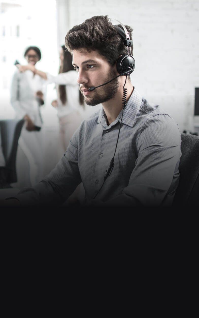 A man wearing a headset.