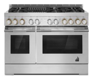 Cooking range with shop oven and grill